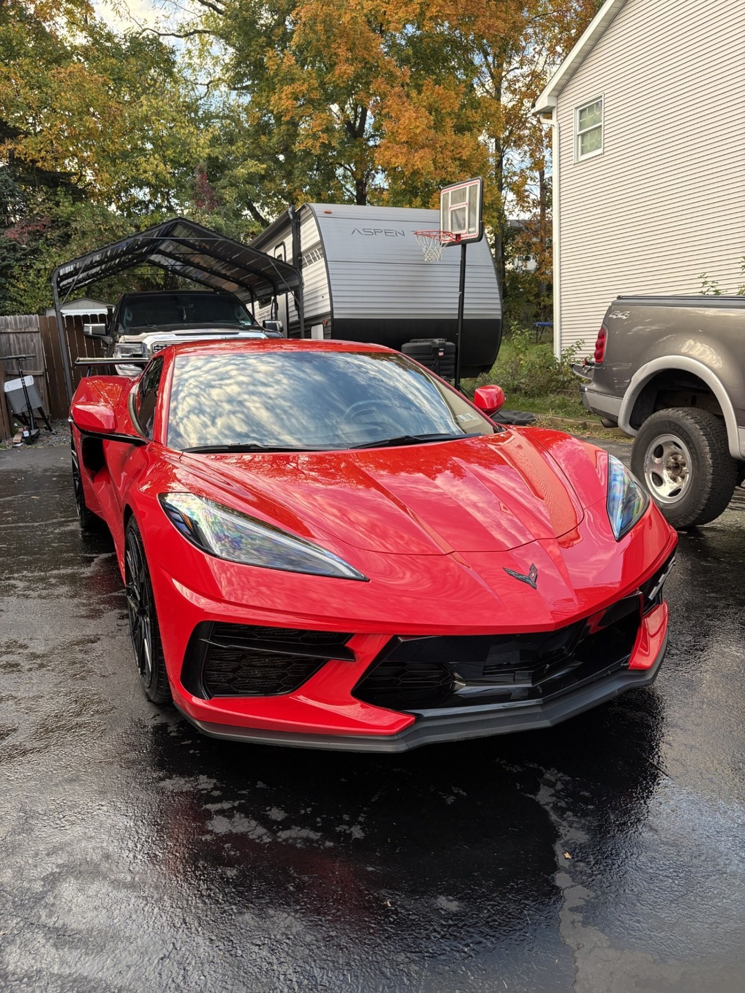 Red C8 Corvette after a ceramic coating by RL Auto Details